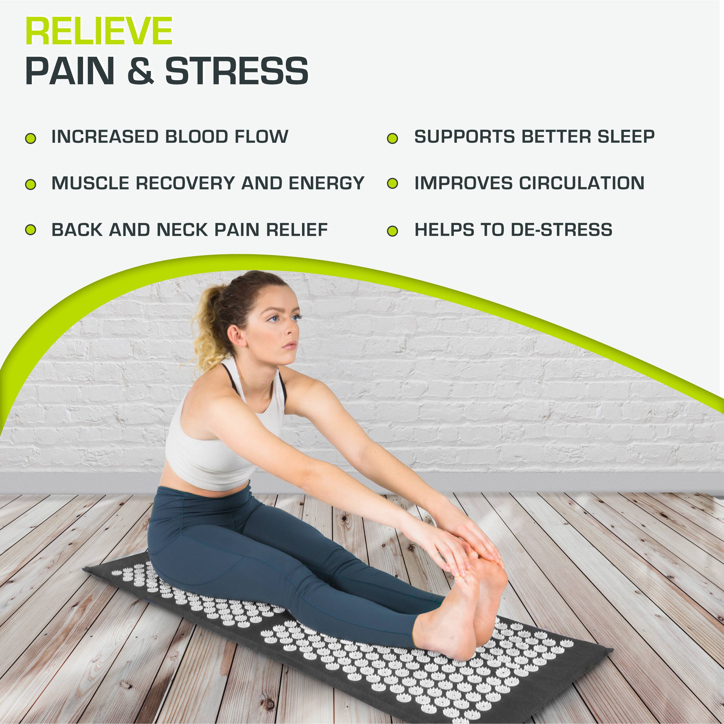 RELIEVE PAIN & STRESS

- INCREASED BLOOD FLOW
- MUSCLE RECOVERY AND ENERGY
- BACK AND NECK PAIN RELIEF

- SUPPORTS BETTER SLEEP
- IMPROVES CIRCULATION
- HELPS TO DE-STRESS