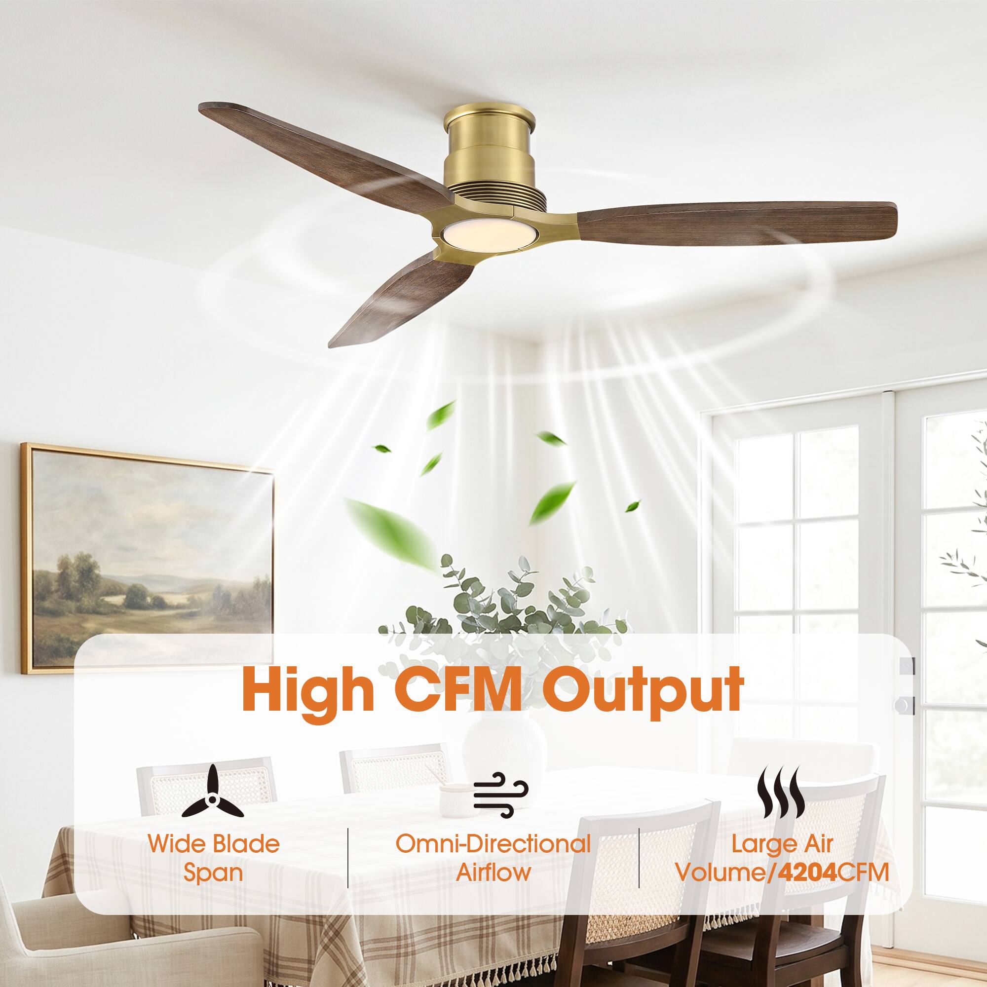 High CFM Output  
Wide Blade Omni-Directional Large Air Span  
Airflow Volume/4204CFM