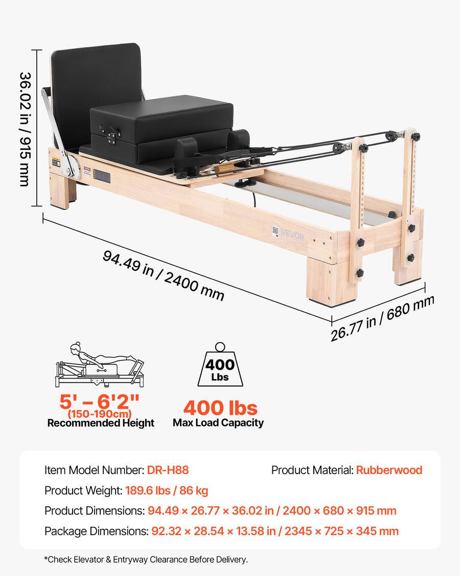 Back Machine Pilates VEVOR Pilates Reformer 94