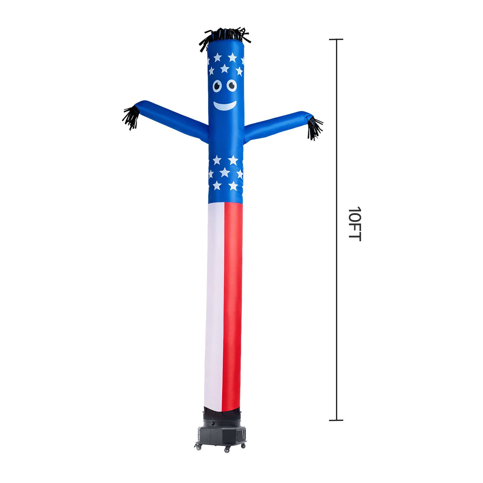 Alt View 4. VEVOR - Inflatable Tube Man with Blower, 10 ft Tall, Wacky Waving Wind Flying Inflatable Dancing Tube Guy with 3/4 HP IPX3 - Blue.