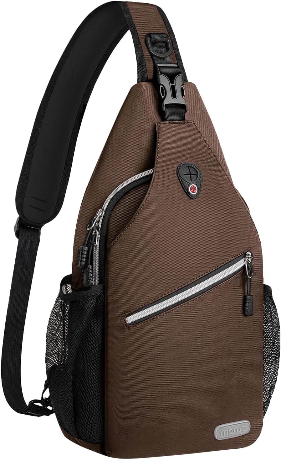 mosiso - Sling Backpack Multipurpose Crossbody Shoulder Bag Travel Hiking Daypack - Caramel Brown