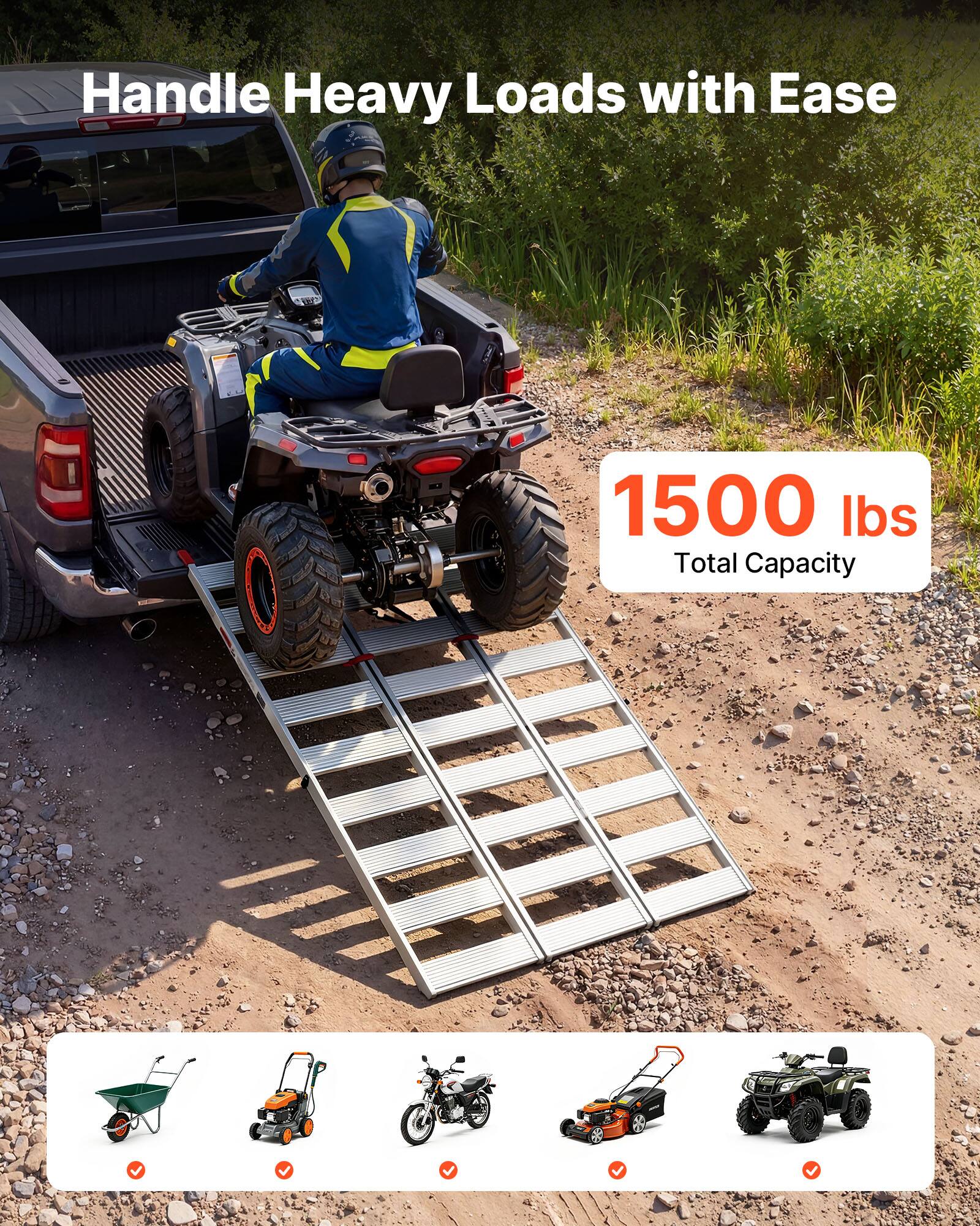 Handle Heavy Loads with Ease  
1500 lbs Total Capacity