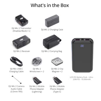 DJI Mic 2 (2 TX + 1 RX + Charging Case) with wireless accessory DJI Mic 2 (2 TX + 1 RX + Charging Case) with wireless accessory