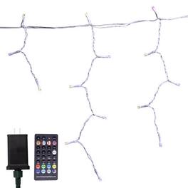 Celebrations - Platinum Brilliant LED Micro/5mm RGBW 150 ct Icicle Christmas Lights 16 ft.