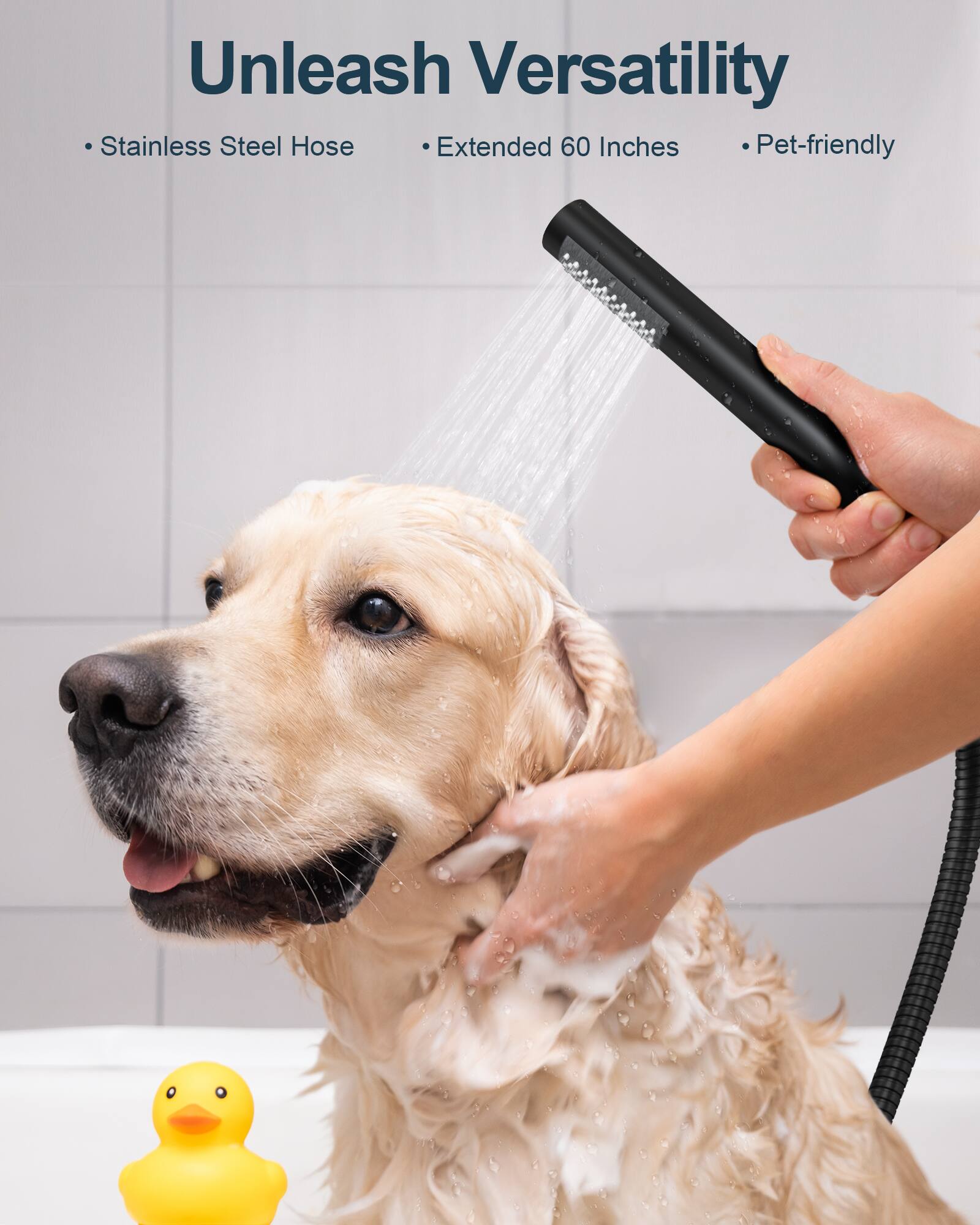 Unleash Versatility  
- Stainless Steel Hose  
- Extended 60 Inches  
- Pet-friendly