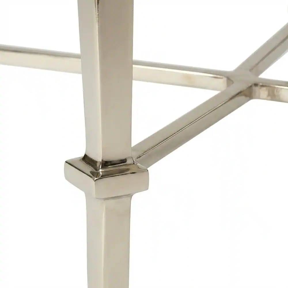 Alt View 3. Starlight Canyon Home - Square End Table with Marble Top, Modern Accent Side Table for Living Room - Silver.