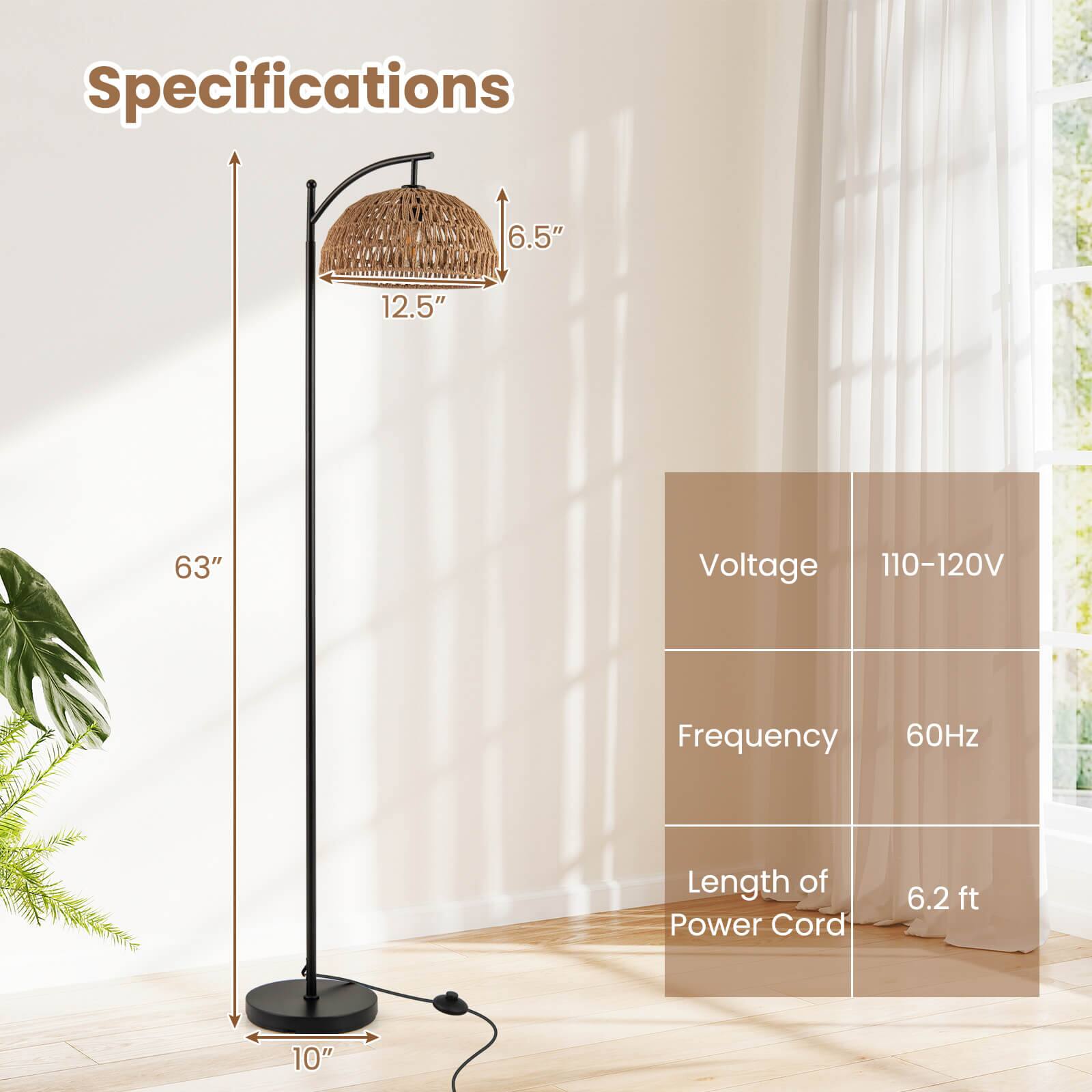 Specifications

- Height: 63"
- Width: 12.5"
- Depth: 6.5"
- Base Diameter: 10"

- Voltage: 110-120V
- Frequency: 60Hz
- Length of Power Cord: 6.2 ft