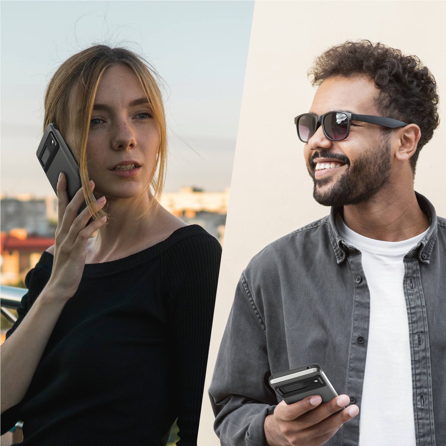 Angle. Vena - OutCross for Google Pixel 7 Case with Military Grade Dual Layer Drop Protection - Graphite Gray - Multicolored.