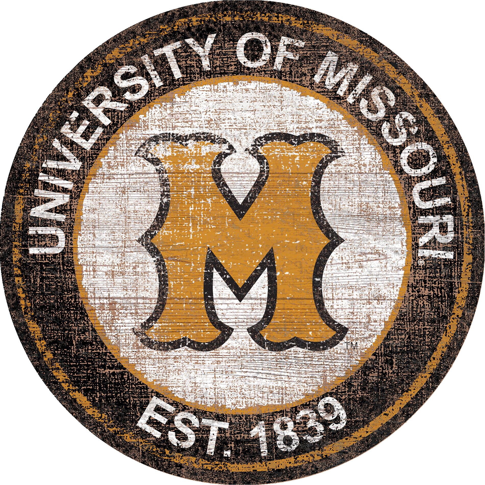 Missouri Tigers 24'' Round Heritage Logo Sign