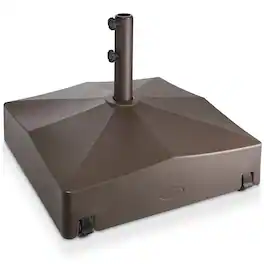 Casafield - Fillable Mobile Umbrella Base Stand w/ Wheels for Patio - Lawn - Deck - Brown