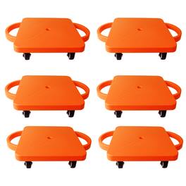 GSE Games & Sports Expert - Floor Scooter Board with Handles, Sitting Scooter for Kids Indoor Play, Fun Scoot Board(6 Pack - Orange
