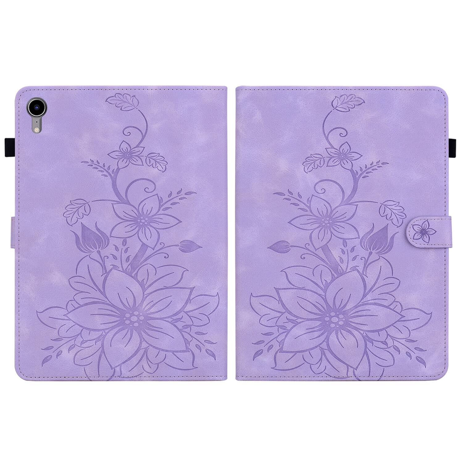 Alt View 1. Dteck - Case for Apple iPad mini (A17 Pro) 2024 & iPad mini 6th Gen 8.3" 2021,Embossed Pattern PU Leather Flip Card Holder Cover - Purple.