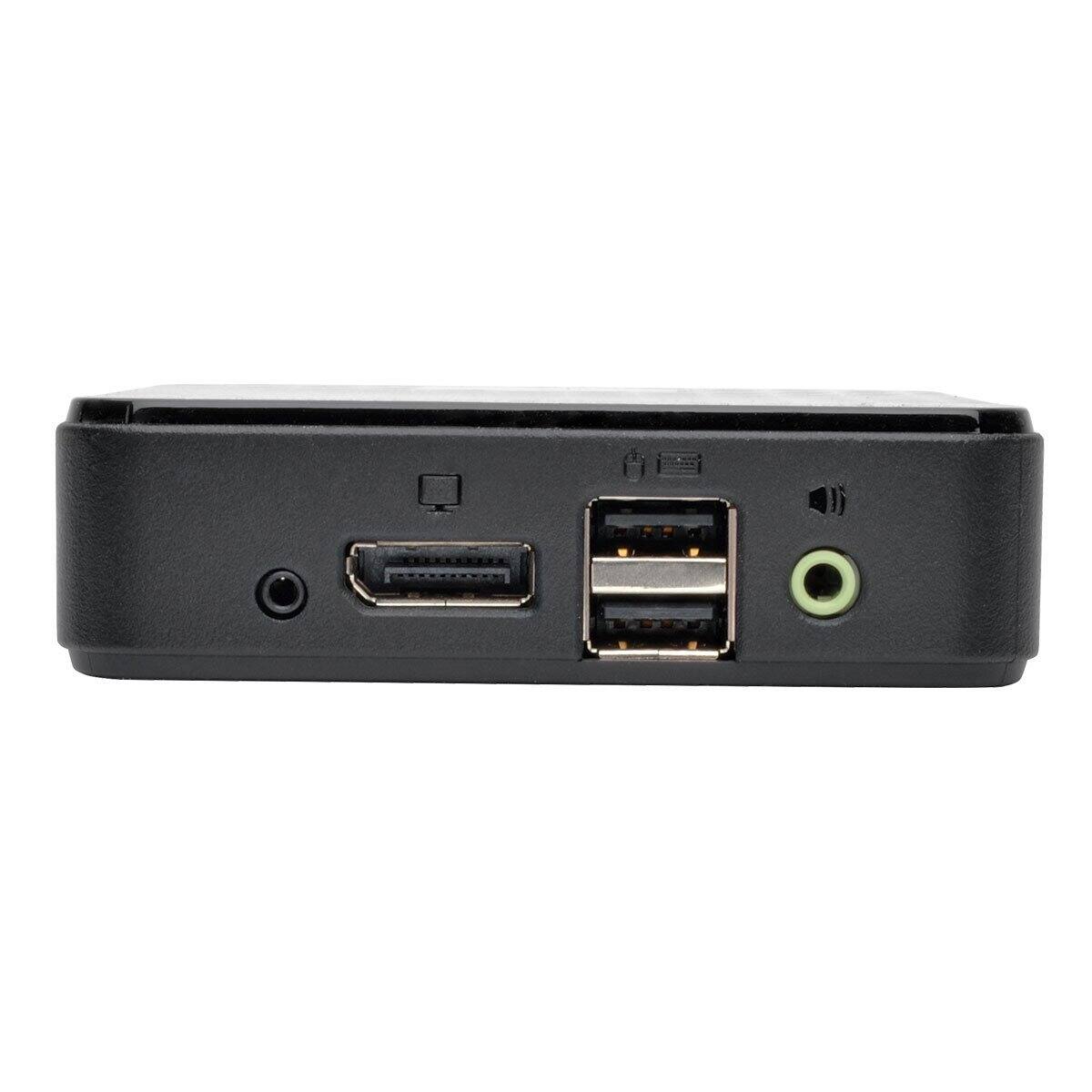 Front. Tripp Lite - 2-Port DisplayPort 1.2 KVM Switch w/Audio, Cables and USB Peripheral Sharing - Black.