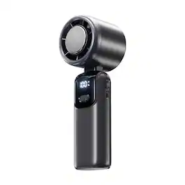 Cluzine - Black Handheld Portable Fan with Semiconductor Cooling, 100-Speed, 43000RPM, 4000mAh, LED Display