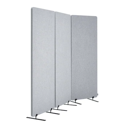 Front. VEVOR - 2FT Room Divider, 3 Panel PET Polyester Soundproof Room Screen, Folding Privacy Divider Portable Partition Divider - Light Gray.