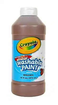 Crayola Washable Paint
Non-Toxic
Brown
16 fl oz. (473 mL)