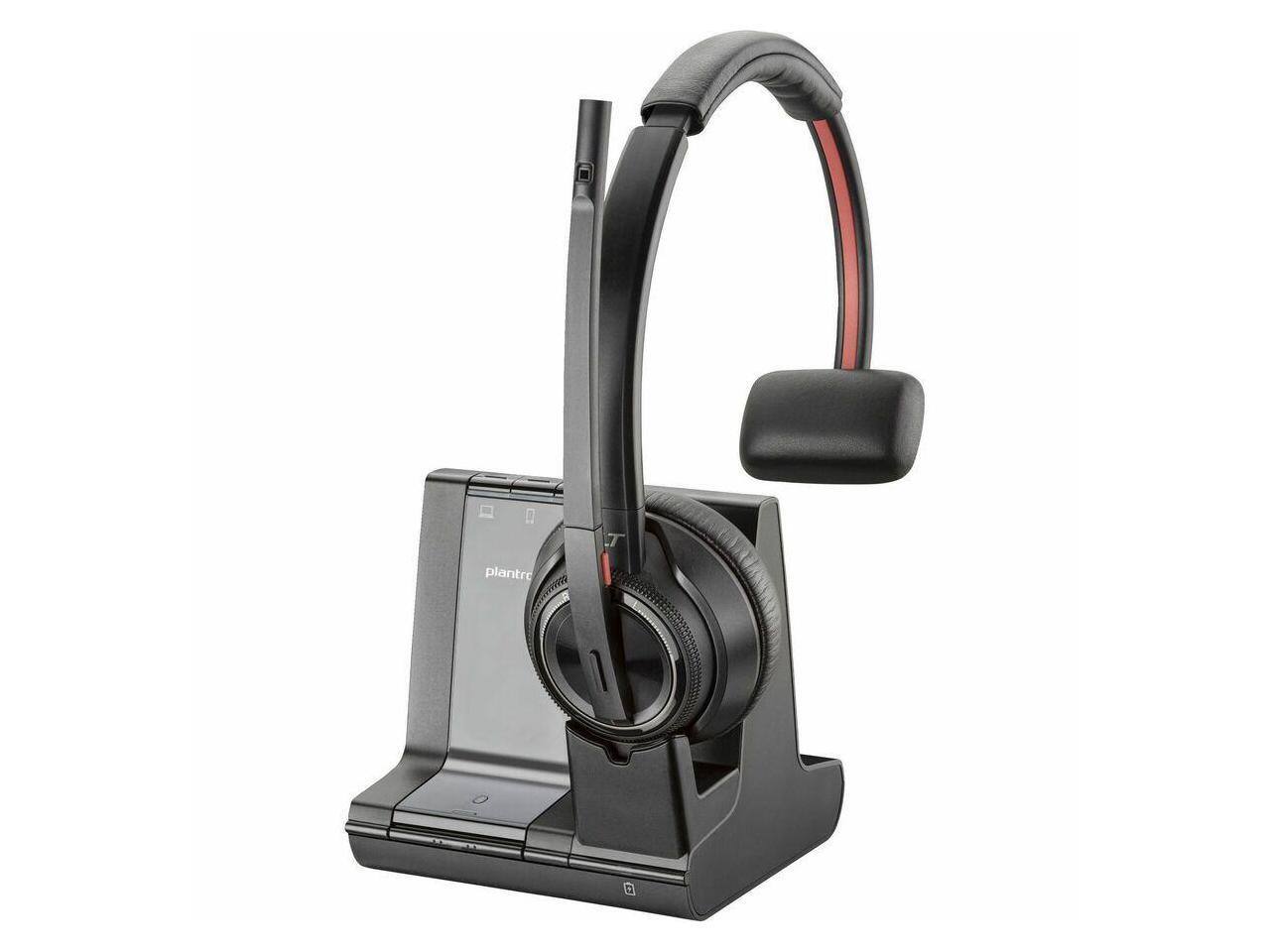 Alt View 5. HP - HP Savi 8210 UC DECT Headset - Mono, Wireless, Bluetooth/DECT, Noise Cancelling - Black.