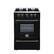 Front. Forno Appliances - Breno 2.3 Cu. Ft. Freestanding Gas Range with Antique Brass Accents - Black.