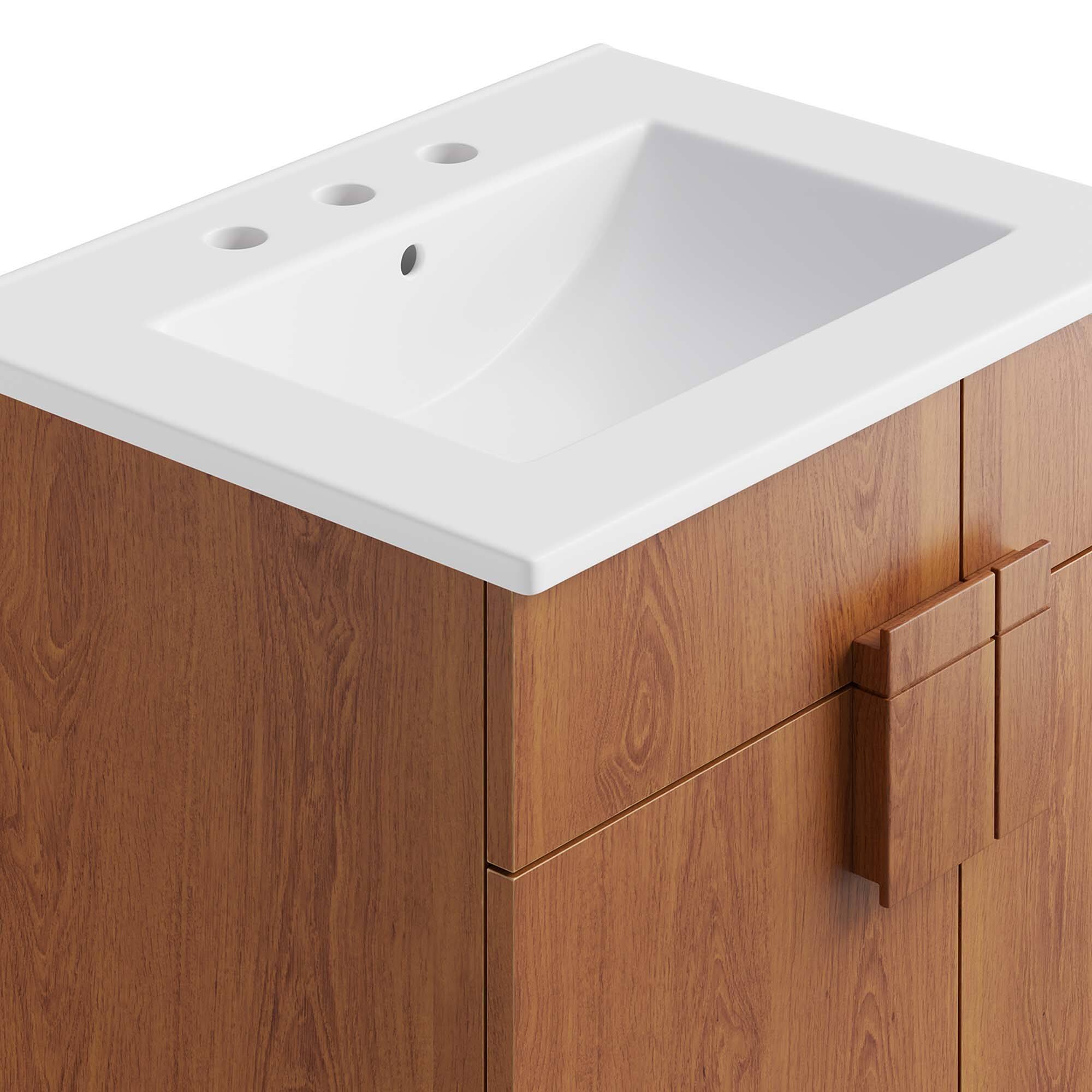 Alt View 7. Modway - Miles Bathroom Vanity Basin Included by Modway - White Walnut.