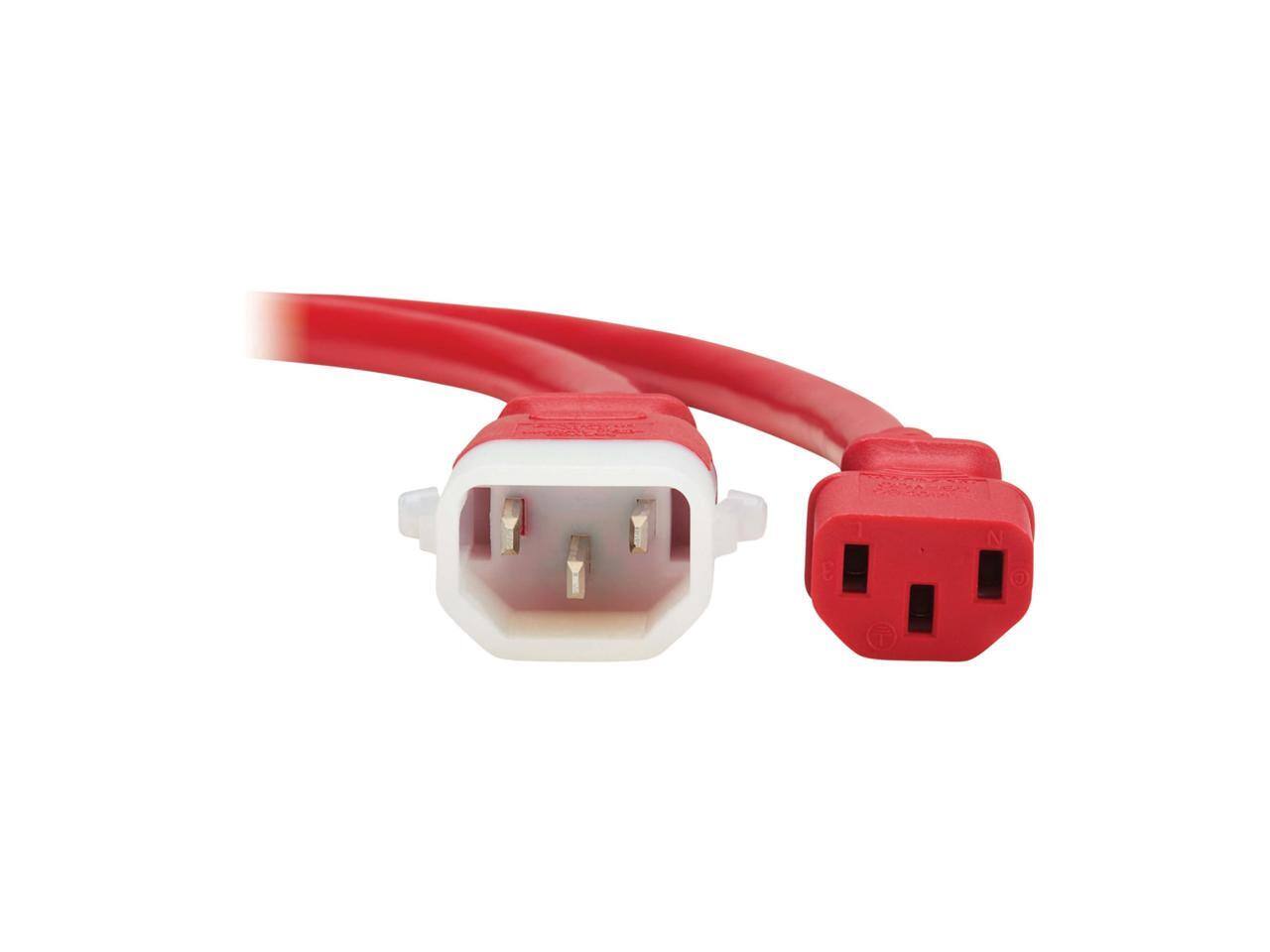 Alt View 2. Eaton - Eaton Tripp Lite 6ft PDU Power Cords C13 to P-Lock C14 Heavy-Duty 15A Red 6 Pack - Red.