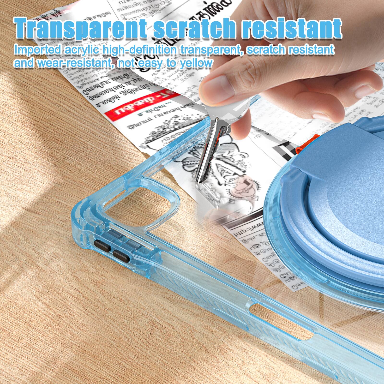Transparent scratch resistant  
Imported acrylic high-definition transparent, scratch resistant and wear-resistant, not easy to yellow