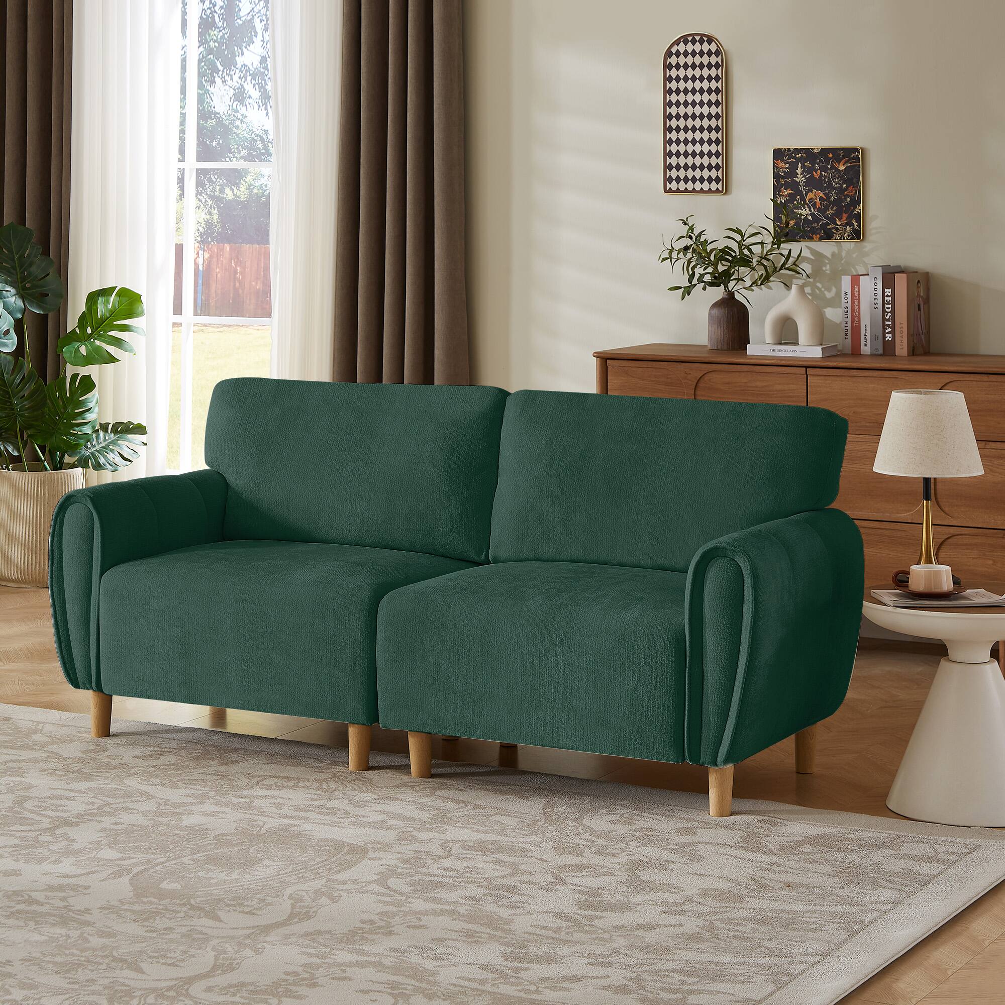 Electra Tech Xpress Modern Chenille Upholstered Couch, Large Loveseat ...