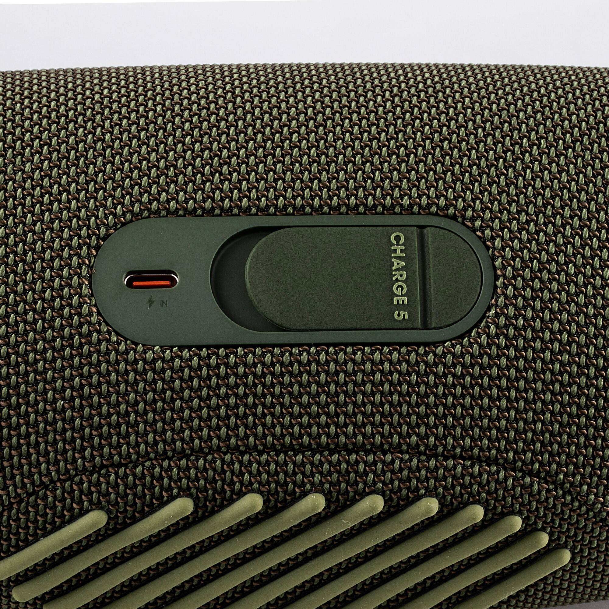 Alt View 5. JBL - JBL Charge 5 Portable Wireless Bluetooth Speaker with IP67 Waterproof with Case (Green) - Green.