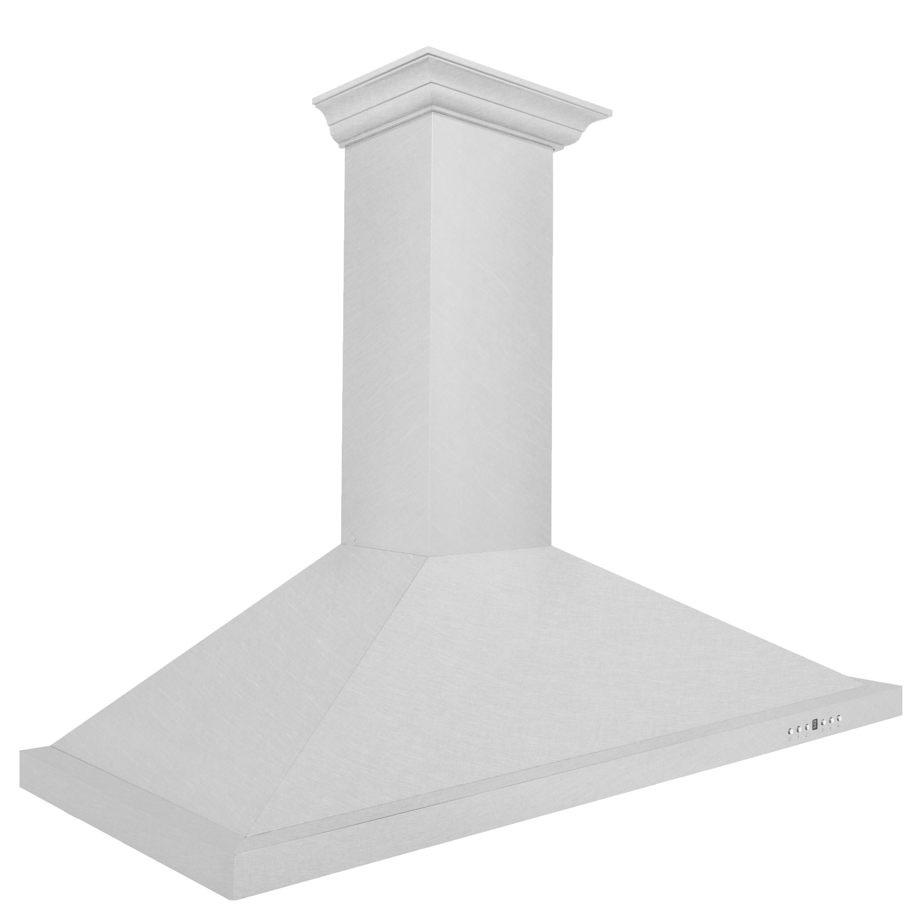 Angle. ZLINE - ZLINE 48 in. Designer Series Satin Stainless Steel Convertible Vent Wall Mount Range Hood (8KBS-48) - Satin Stainless Steel.