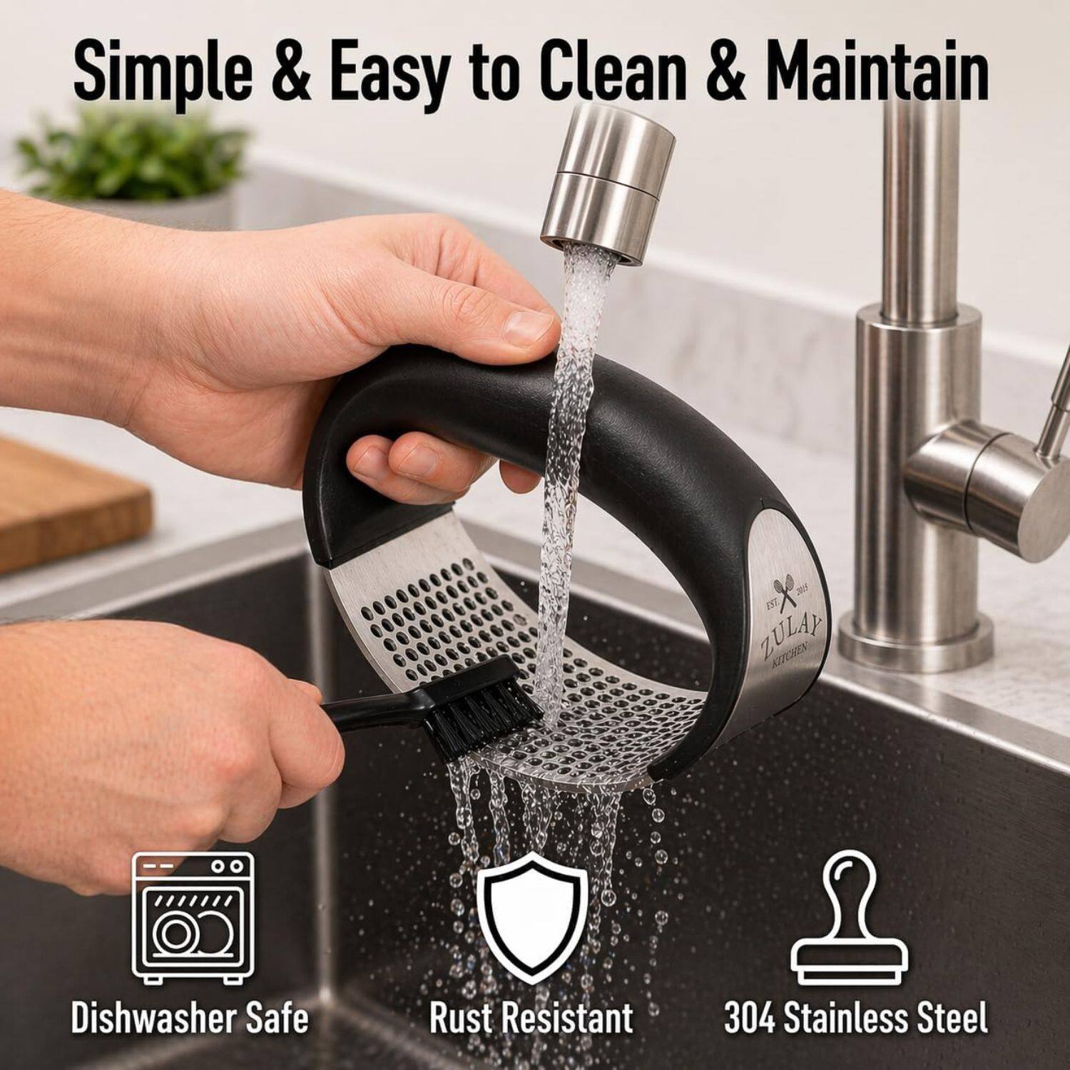 Simple & Easy to Clean & Maintain  
Dishwasher Safe  
Rust Resistant  
304 Stainless Steel