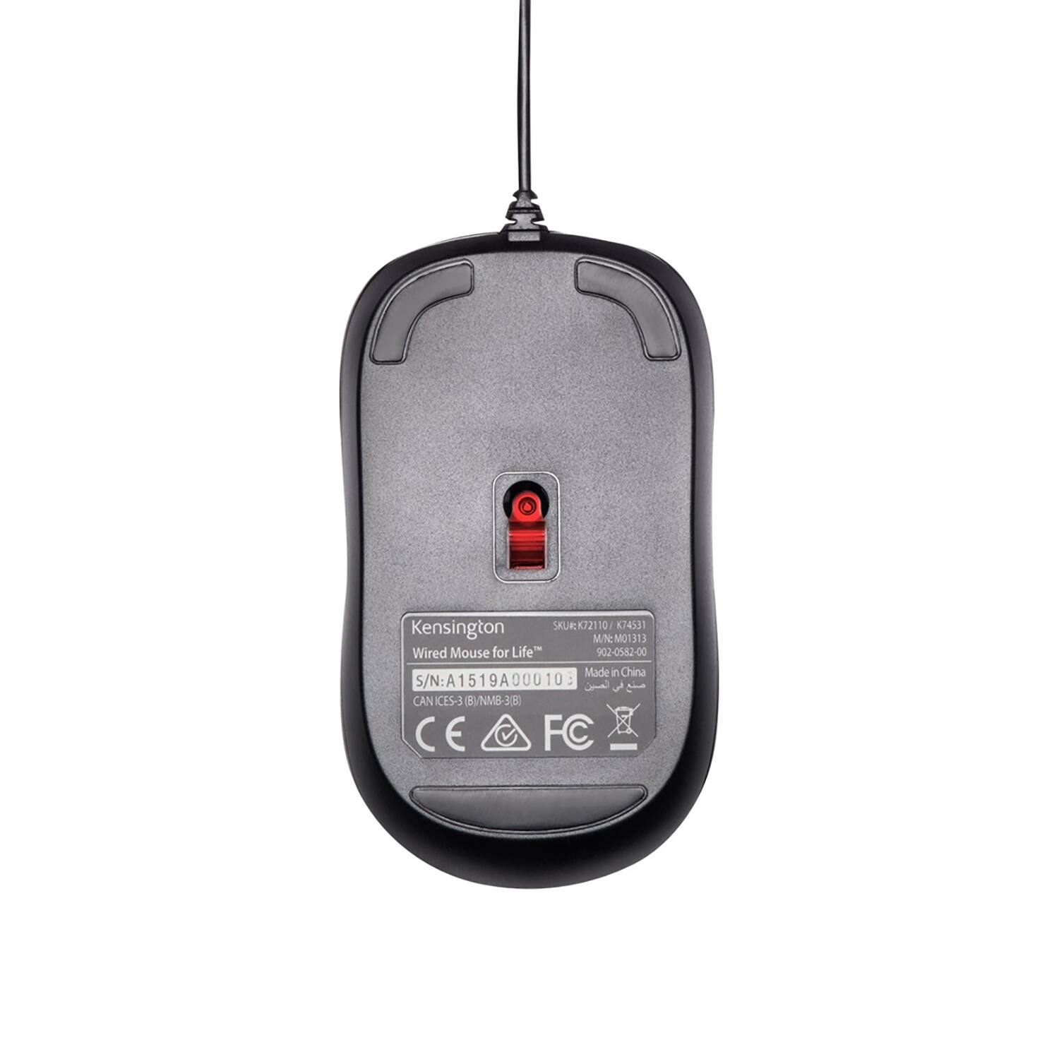 Back. Kensington - Optical Mouse - Black.