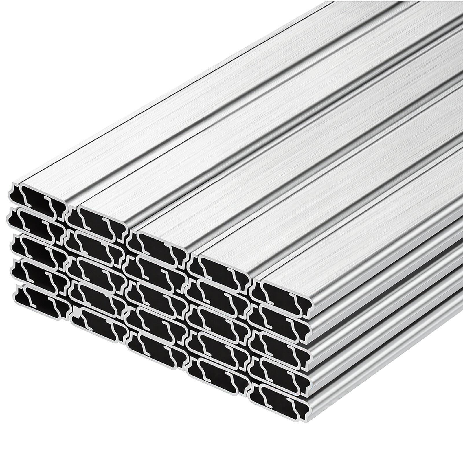 Alt View 5. VEVOR - Greenhouse Spring Wire and Lock Channel, 50 Packs 6.56 ft PVC-Coated Wiggle Wire & Aluminum Alloy Channel Bundle Kit - Silver.