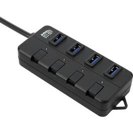 Adesso - 4-ports USB 3.0 Hub - USB - External - 4 USB Port(s) - 4 USB 3.0 Port(s) - PC, Mac - Black,Gray