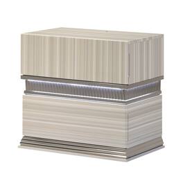 Loheer - Two Drawer Nightstand with Integrated LED Accent Lighting - Gray