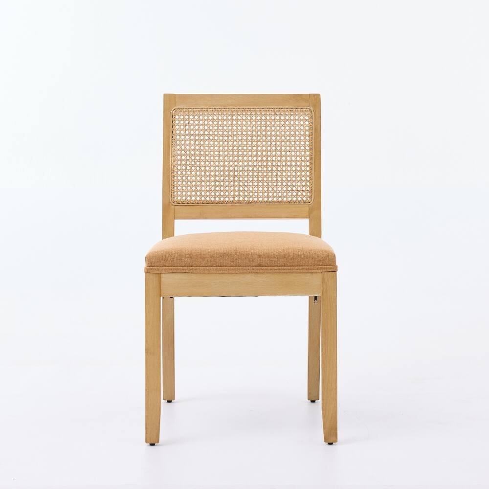 Angle. Loheer - Loheer Rattan Dining Chairs Set of 2 Farmhouse Kitchen Chairs Tan - Tan.