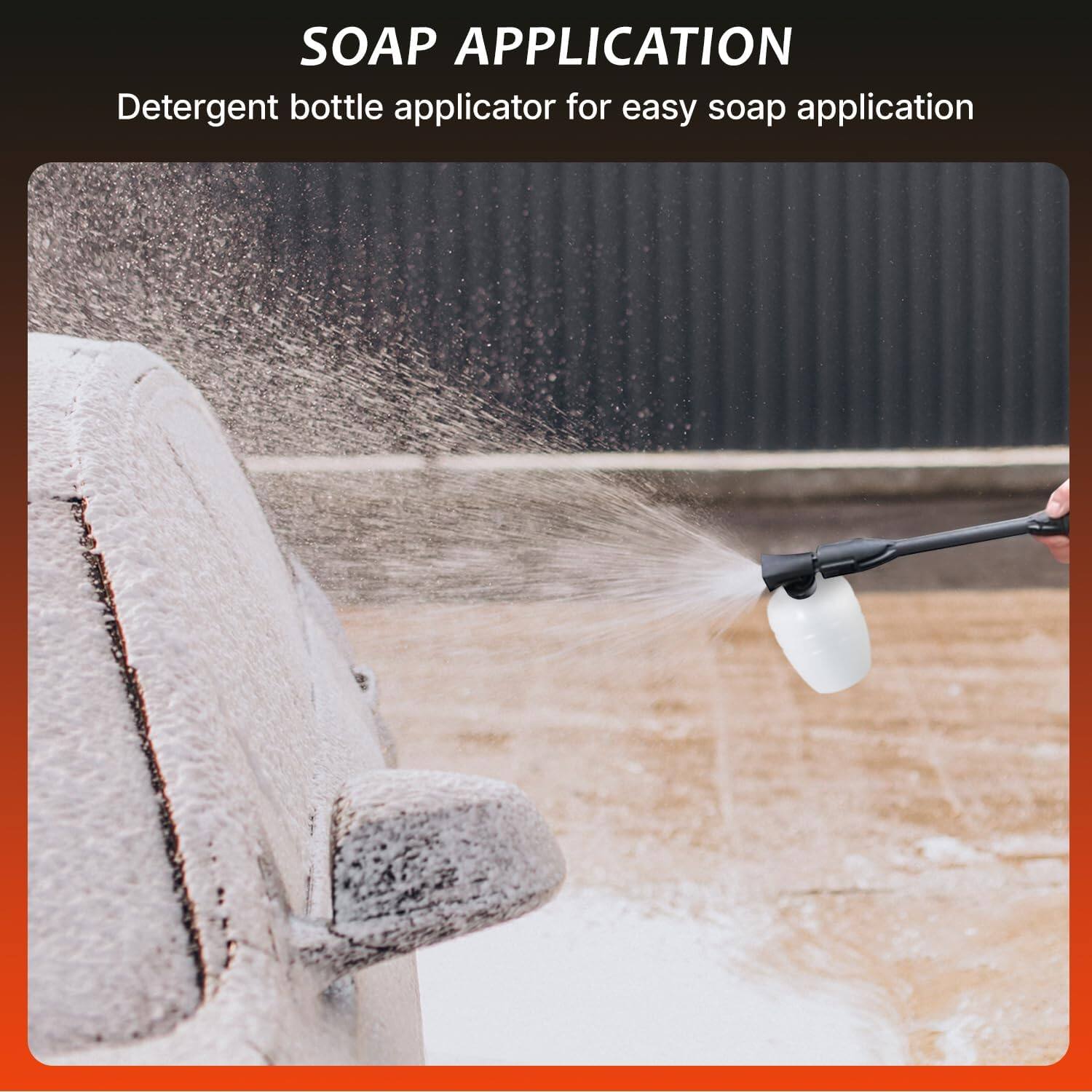 SOAP APPLICATION  
Detergent bottle applicator for easy soap application