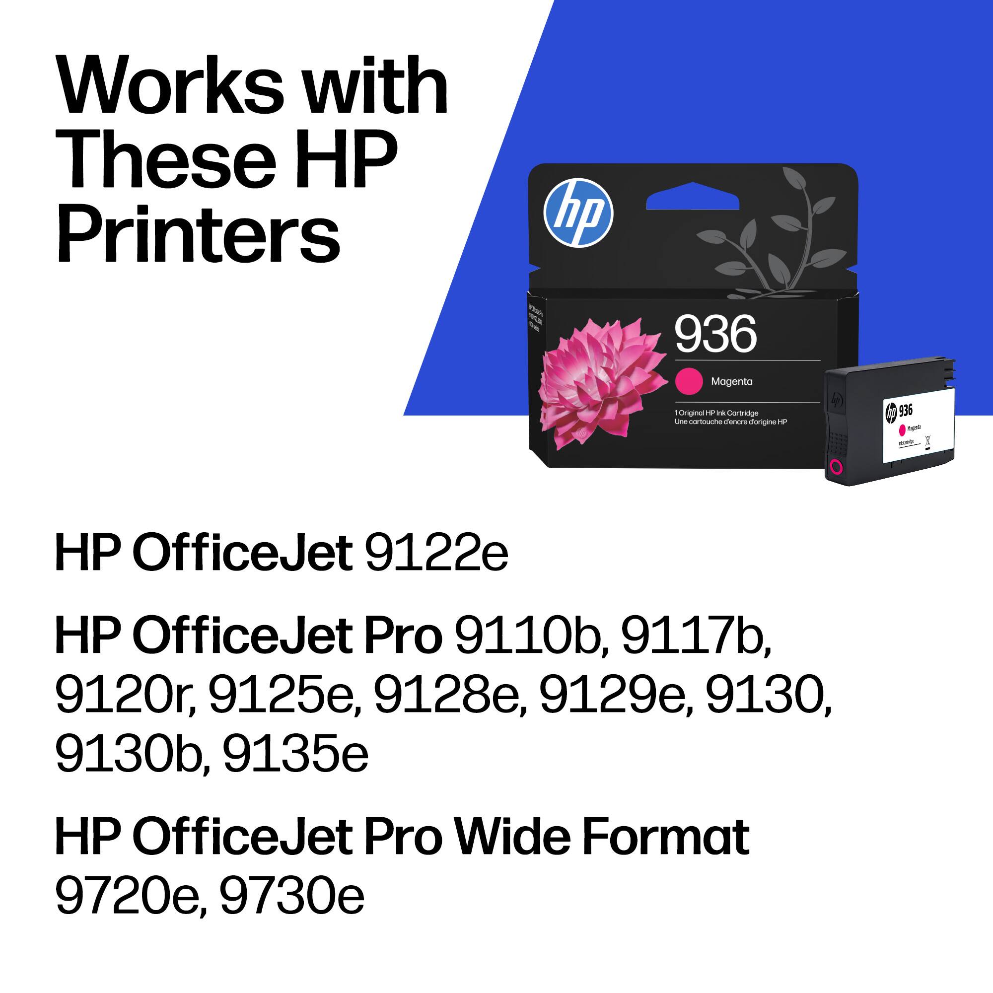 Works with These HP Printers

HP OfficeJet 9122e  
HP OfficeJet Pro 9110b, 9117b, 9120r, 9125e, 9128e, 9129e, 9130, 9130b, 9135e  
HP OfficeJet Pro Wide Format 9720e, 9730e