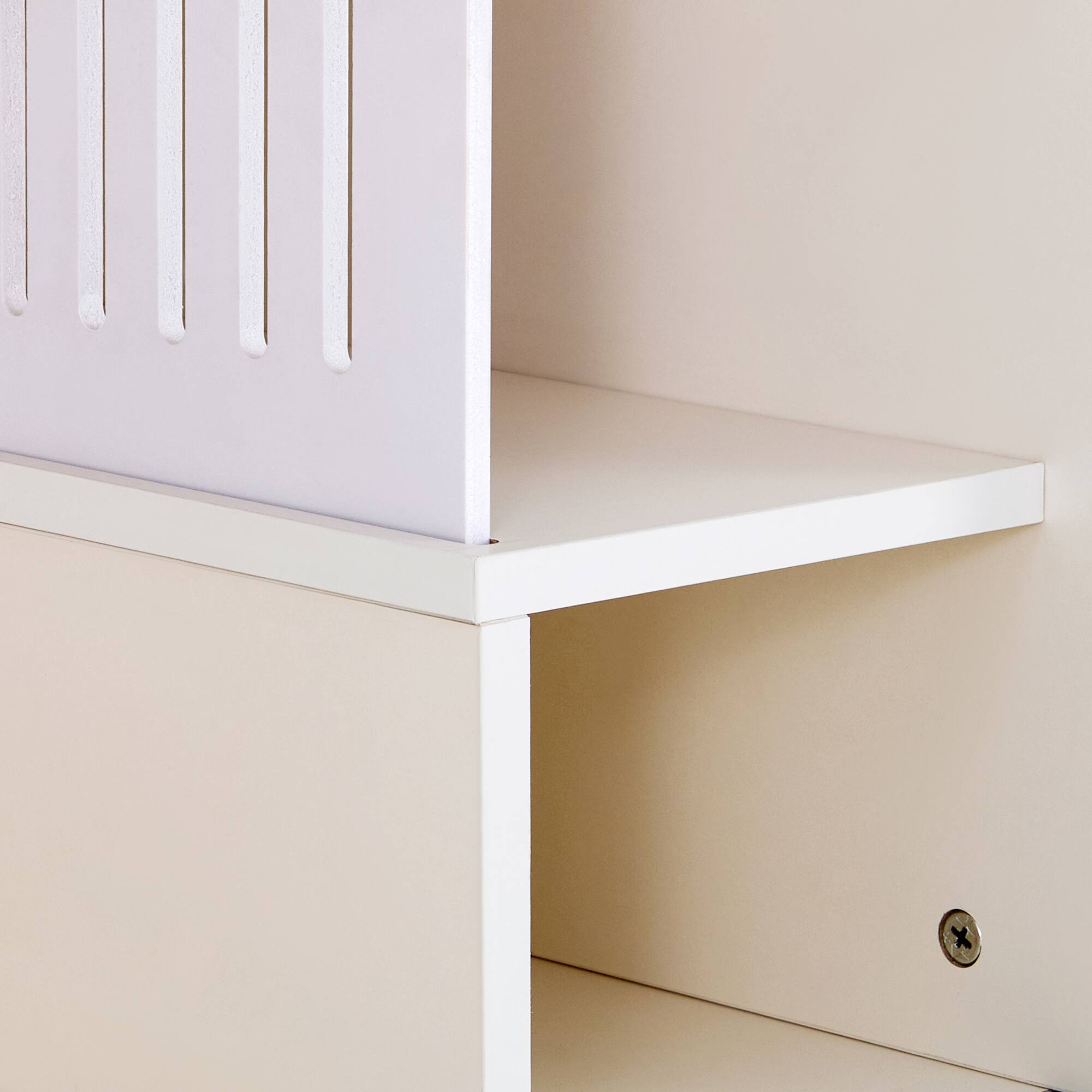 Alt View 4. Spaco - Spaco Modern TV Stand with Storage, Cat Litter Box Enclosure with Removable Sliding Door for Living Room - Cream White.