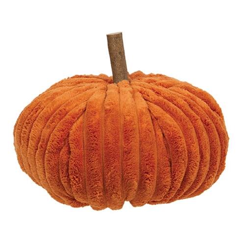 Front. BreeBe - *Orange Ribbed Plush Large Pumpkin - Orange.