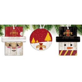 Fan Creations - Iowa State Cyclones 3-Pack Ornament Set - Multicolor