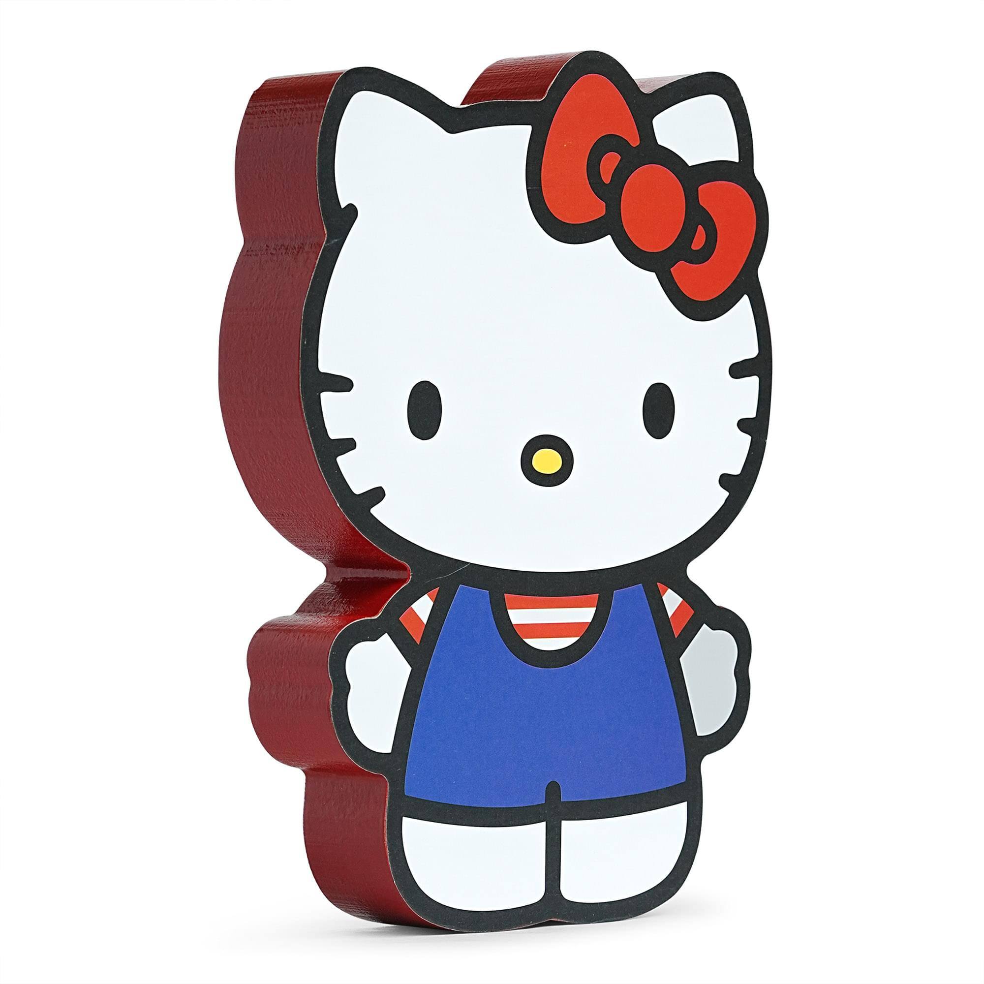 Front. Silver Buffalo - Sanrio Hello Kitty Classic Die-Cut Wooden Wall Art Sign | 8 x 6 Inches - Red.