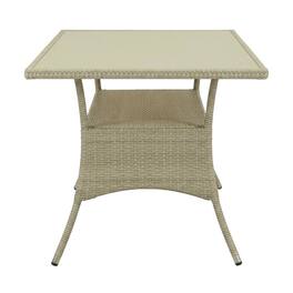 Outdoor Escape - Wicker Outdoor Bistro Table with Linen Finish and Durable Wicker Surface - Natural Linen