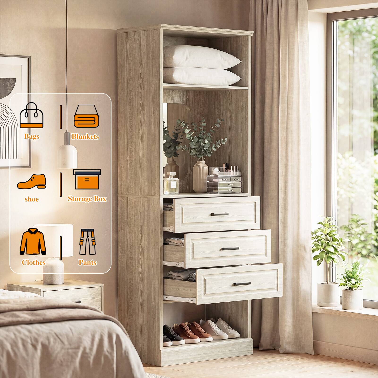 Bags  
Blankets  
Shoe  
Storage Box  
Clothes  
Pants
