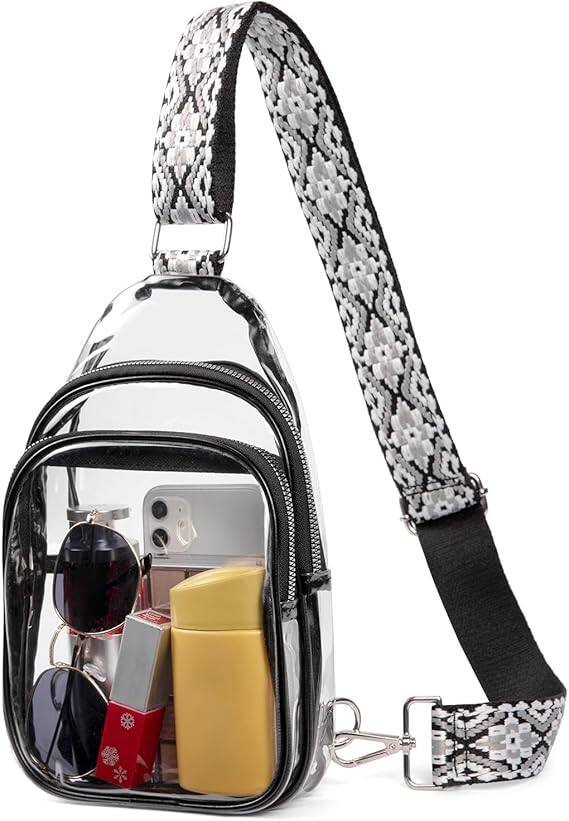 Front. Vulpecula Spade - Clear Bag for Stadium Events, Clear Crossbody Bag Purses for women stadium Transparent, Concerts Sports - transparent.