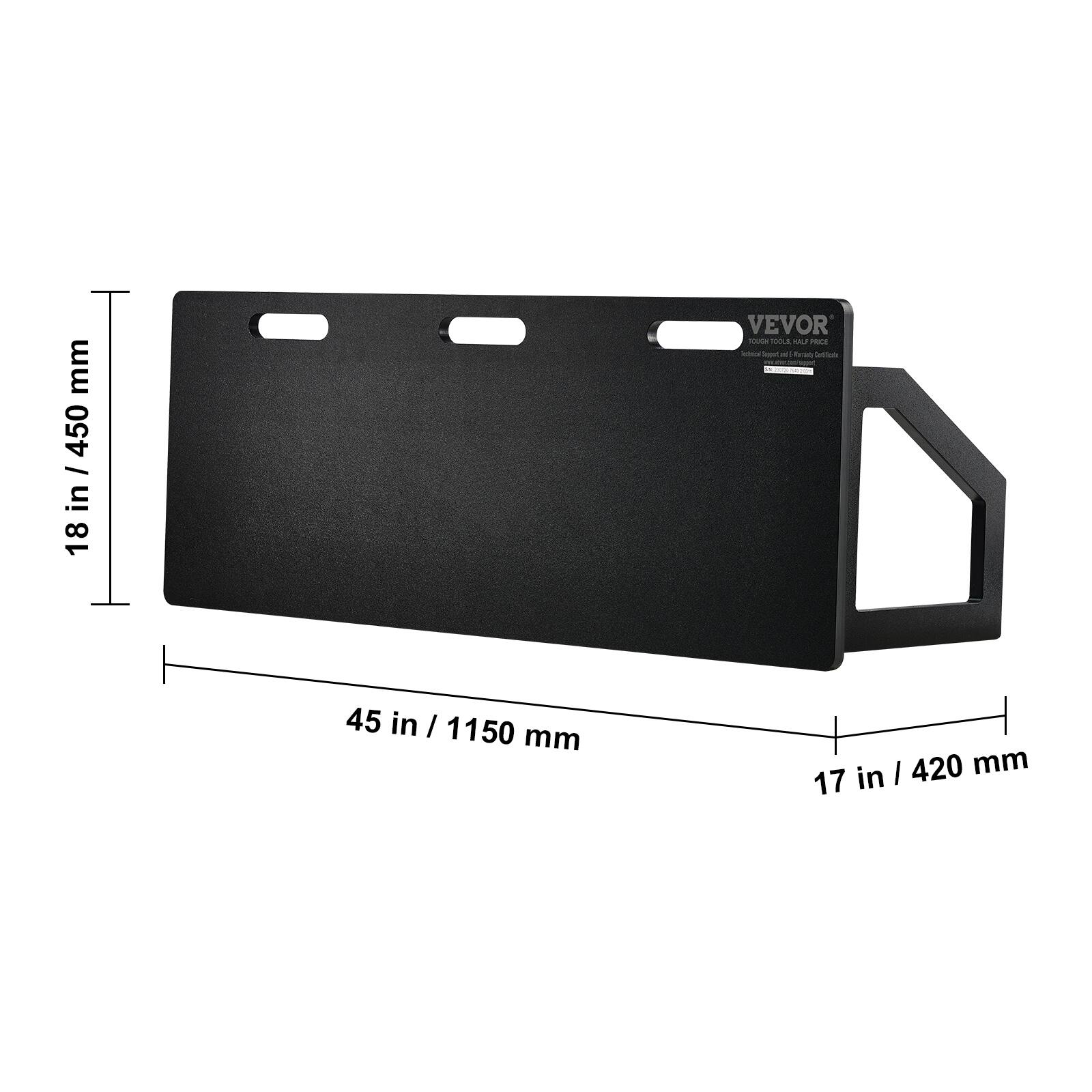 18 in / 450 mm  
45 in / 1150 mm  
17 in / 420 mm