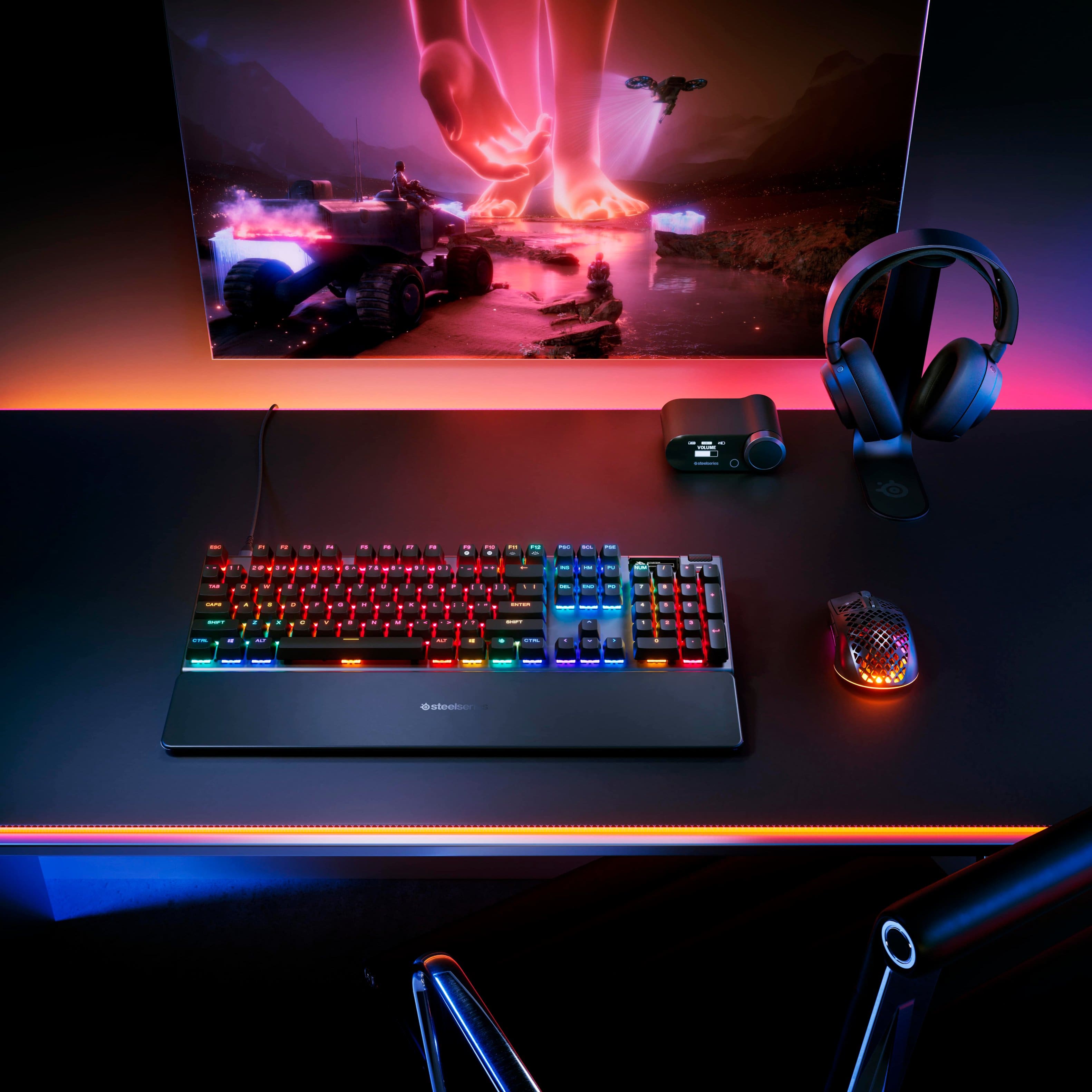 Alt View 15. SteelSeries - Apex Pro Gen 3 Full Size Wired Mechanical OmniPoint Adjustable Gaming Keyboard with Rapid Tap - Black.