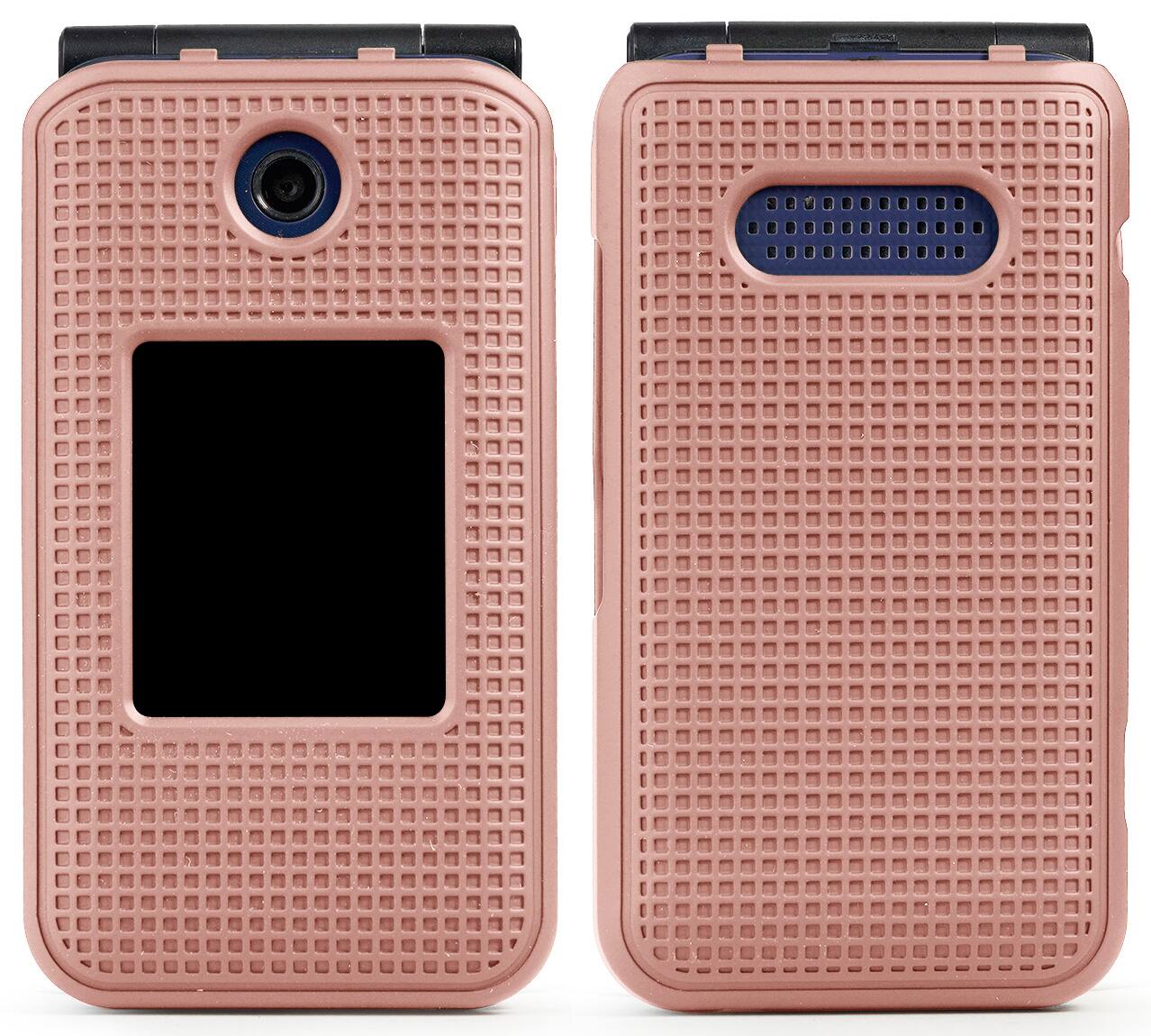 Alt View 2. Nakedcellphone - Hard Case for AT&T Cingular Flip 4, Cricket Debut Flip Phone - Rose Gold.