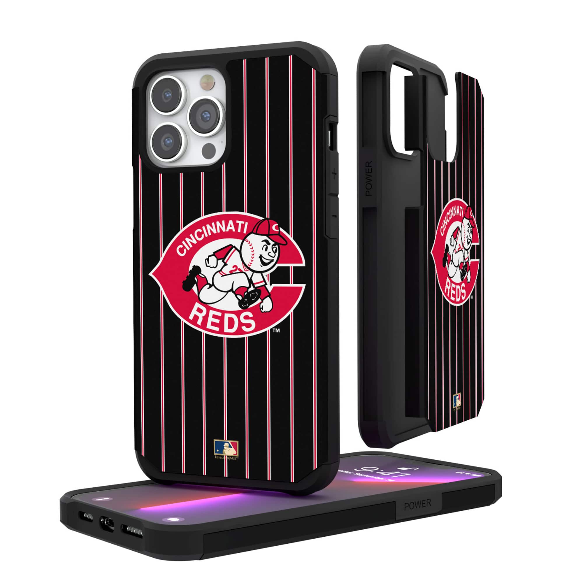 Keyscaper MLB Cincinnati Reds Black iPhone Pinstripe Cooperstown