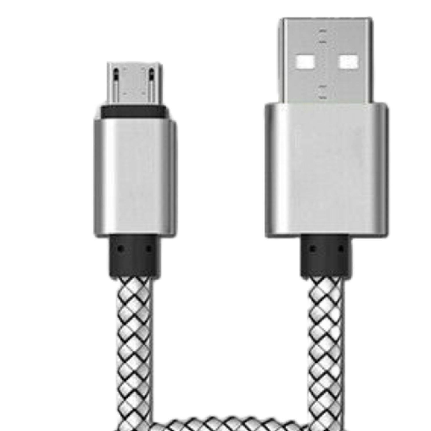 Angle. Sanoxy - 1M / 3FT Micro USB Fast Charger Data Sync Cable Cord (Silver) - Silver.