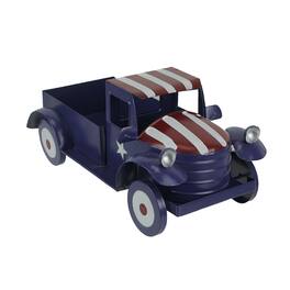 Things2Die4 - Rustic Metal Vintage Patriotic Pickup Truck Planter Antique Stars & Stripes - Blue