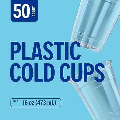 50 COUNT PLASTIC COLD CUPS  
SIZE 16 oz (473 mL)